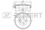 BS6462 ZEKKERT Барабан торм. зад. Seat Toledo IV 12- Skoda Rapid (NH_) 12-