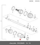 95228685 DAEWOO Шрус внутренний RH АКПП Равон R4, Кобальт, Джентра, Авео Т300