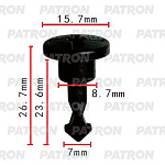 P372292 PATRON Клипса пластмассовая