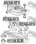 HYABNF2 FEBEST Сайлентблок верхн рычага HYUNDAI SONATA NF HYAB-NF2