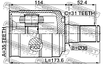 1211DMLH FEBEST Шрус внутренний левый 35x36x31