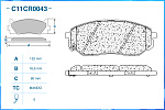 C11CR0043 CWORKS Колодки тормозные передние (Low Metallic)