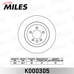 K000305 MILES Диск тормозной передний D=337мм. Land Rover DISCOVERY III/RANGE ROVER SPORT 04- (TRW DF4343S) K000305