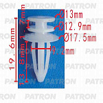 P370260 PATRON Клипса пластмассовая обшивка двери (зеленая) Audi, Seat, Skoda, Volkswagen