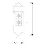 12T11A31 МАЯК Светодиод T11 WHITE 12V 4 SMD S8.5х31 (5730) (салон, номерн. знак) 2шт. ULTRA (6820) А-31, шт