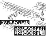 KSBSORF28 FEBEST Втулка переднего стабилизатора D28