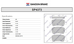 SP4373 SANGSIN BRAKE Колодки задние KIA SELTOS 2019- SP4373