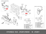 2528125000 HYUNDAI / KIA НАТЯЖИТЕЛЬ РЕМНЯ ПРИВОДНОГО(В СБОРЕ)