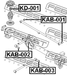 KAB003 FEBEST Сайлентблок задн подвески KIA SPORTAGE 1998-2003 KAB-003