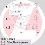 231311951 ZIMMERMANN Колодки тормозные дисковые к-т Audi, Seat, Skoda, VW