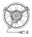 LFAC1802 LUZAR Вентилятор радиатора кондиционера. VW Passat (B5) (96-)/Audi A6 (C5) (97-) (с кожухом) (тип Gate) (LFAC 1802)