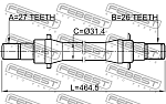 2212SP4WDMT FEBEST Полуось правая 27x464x26