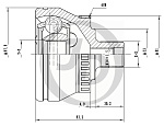 JCT0215A JUST DRIVE ШРУС внешний ABS | перед |