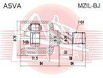 MZILBJ ASVA ШРУС ВНУТРЕННИЙ ЛЕВЫЙ 29X35X24