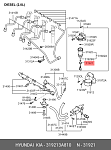 319213A810 HYUNDAI / KIA ДАТЧИК УРОВНЯ ВОДЫ ЕМКОСТИ ТОПЛИВНОГО ФИЛЬТРА