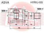 HYRIUGS ASVA Шрус внутренний задний 20x35x25 HYUNDAI HYUNDAI CRETA 2016 < 2000 AT 4WD.