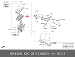 A0554 JS ASAKASHI Фильтр воздушный для Hyundai / Kia 281133B001