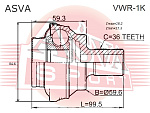 VWR1K ASVA ШРУС НАРУЖНЫЙ ЗАДНИЙ 33X59.5X36