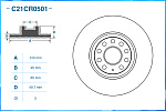 C21CR0501 CWORKS Диск тормозной передний (окраш. ступич. часть)