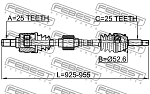 1214SOLRH FEBEST ПРИВОД ПЕРЕДНИЙ ПРАВЫЙ 25X927X25 , шт