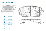 C11CR0044 CWORKS Колодки тормозные передние (Low Metallic)