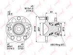 WH1487 LYNXAUTO Ступица колеса с интегрированным подшипником. HYUNDAI Elantra(MD) 1.6-1.8 10> / Veloster 1.6 11>