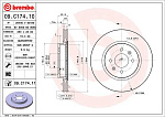 09C17411 BREMBO Диск тормозной UV Coated | перед |