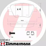 245631652 ZIMMERMANN колодки дисковые задние!\ Audi A3, VW Golf, Skoda Superb, Seat Leon all 08>