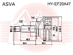 HYEF20A47 ASVA ШРУС НАРУЖНЫЙ 26X60X27