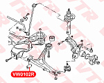 VW0102R VTR Сайлентблок нижнего рычага передней подвески, передний