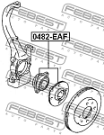 0482EAF FEBEST Ступица в сборе передняя MITSUBISHI GALANT EA7A 1996.10-2006.03 0482-EAF