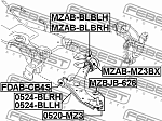 MZABBLBRH FEBEST Сайлентблок рычага задн правый FORD FOCUS III CB8 2011-2014, MAZDA 3 09-13 MZAB-BLBRH