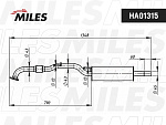 HA01315 MILES Резонатор VW Polo Sedan (RUS) (10-) 1.6i CFNA с гофрой