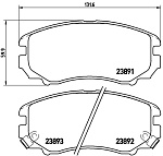 P30018 BREMBO Колодки тормозные дисковые передн. HYUNDAI COUPE (GK) 01/01-12/12 / HYUNDAI ELANTRA Saloon (HD) 11/05-> / HYUNDAI ix20 (JC) 11/10-> / HYUNDAI SONATA IV (EF) 03/98-12/05 / HYUNDAI TIBURON Coupe 01/01-12/08 / HYUNDAI TUCSON (JM) 08/04-> / KIA 