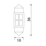 12T11X36SW112BL МАЯК Лампа светодиодная C5W  SV8.5-8 Super White 12V цена за комплект