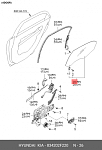 CERATO5DHBKRDRH XYG Стекло заднее правое опускное KIA CERATO 5D HBK 04-09