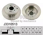 J3310513 NIPPARTS Торм.диск зад.30011 5 отв.