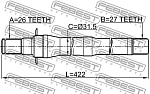 1212IX35MT5 FEBEST полуось (только вал с подшипником)