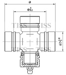 JTU0039 JUST DRIVE Крестовина 44.00x25.00 GUN27