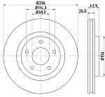 8DD355114601 HELLA Диск тормозной | перед |