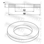 88430121810C FEBEST Кольцо уплотнительное 12x18x1