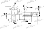 PCV1617AR PATRON ШРУС наруж.лев.к-кт [A27 B23 D60 ABS47] HYUNDAI SONATA III, IV 06.98-11.05 ЛЕВЫЙ!