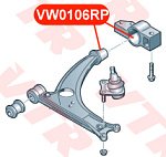 VW0106RP VTR Полиуретановый сайлентблок рычага передней подвески, задний