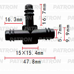 P370819 PATRON Тройник Т-ОБРАЗНЫЙ 8X8X8