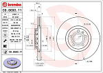 09869011 BREMBO Диск торм.AUDI A4 8E2, B6 11/00-12/04  (окрашенный)