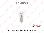 L14621 LYNXAUTO Лампа накаливания P21/5W S25 12V21/5W BA15D.