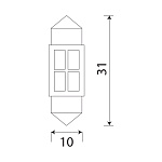 12T11X31SW112BL МАЯК Лампа светодиодная C5W  SV8.5-8 Super White 12V цена за комплект