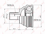 CO8003 LYNXAUTO ШРУС НАРУЖ AUDI A3 1.4T-3.2 03-, SEAT LEON 1.4-2.0 05-/TOLEDO 1.6-2.0 04-, SKODA OCTAVIA 1.