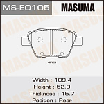 MSE0105 MASUMA Колодки зад. AUDI A3 08-13