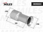 HE05003 MILES Соед. труб глушителя алюм. - переходник с d55мм на R30 d56мм HE05003